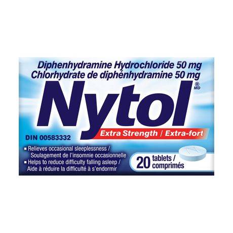 Nytol Extra Strength Diphenhydramine Hydrochloride Sleep Aid Tablets 50 mg (20 ct)