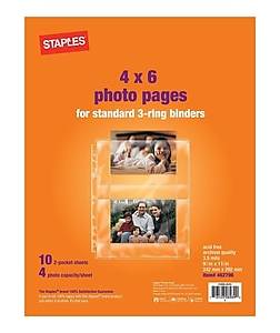 Staples Standard Weight Sheet Protectors, 4 x 6, Clear, 10/Pack (15936-CC)