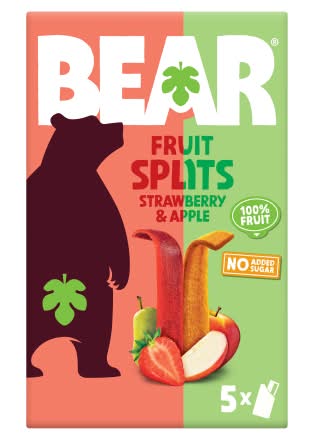 BEAR Strawberry-Apple, No Added Sugar Fruit Splits (5 pack)