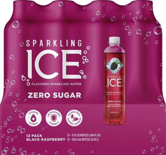 Sparkling Ice Zero Sugar Black Raspberry Sparkling Water (12 ct, 17 fl oz)