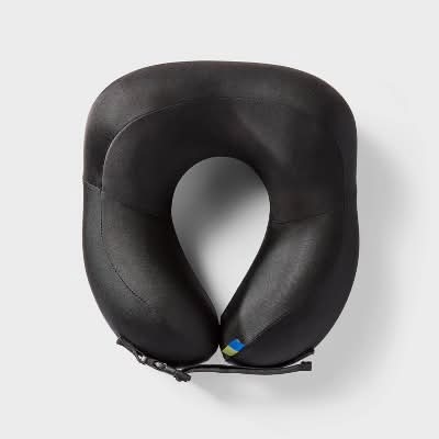 Open Story Contoured Memory Foam Neck Pillow, Black
