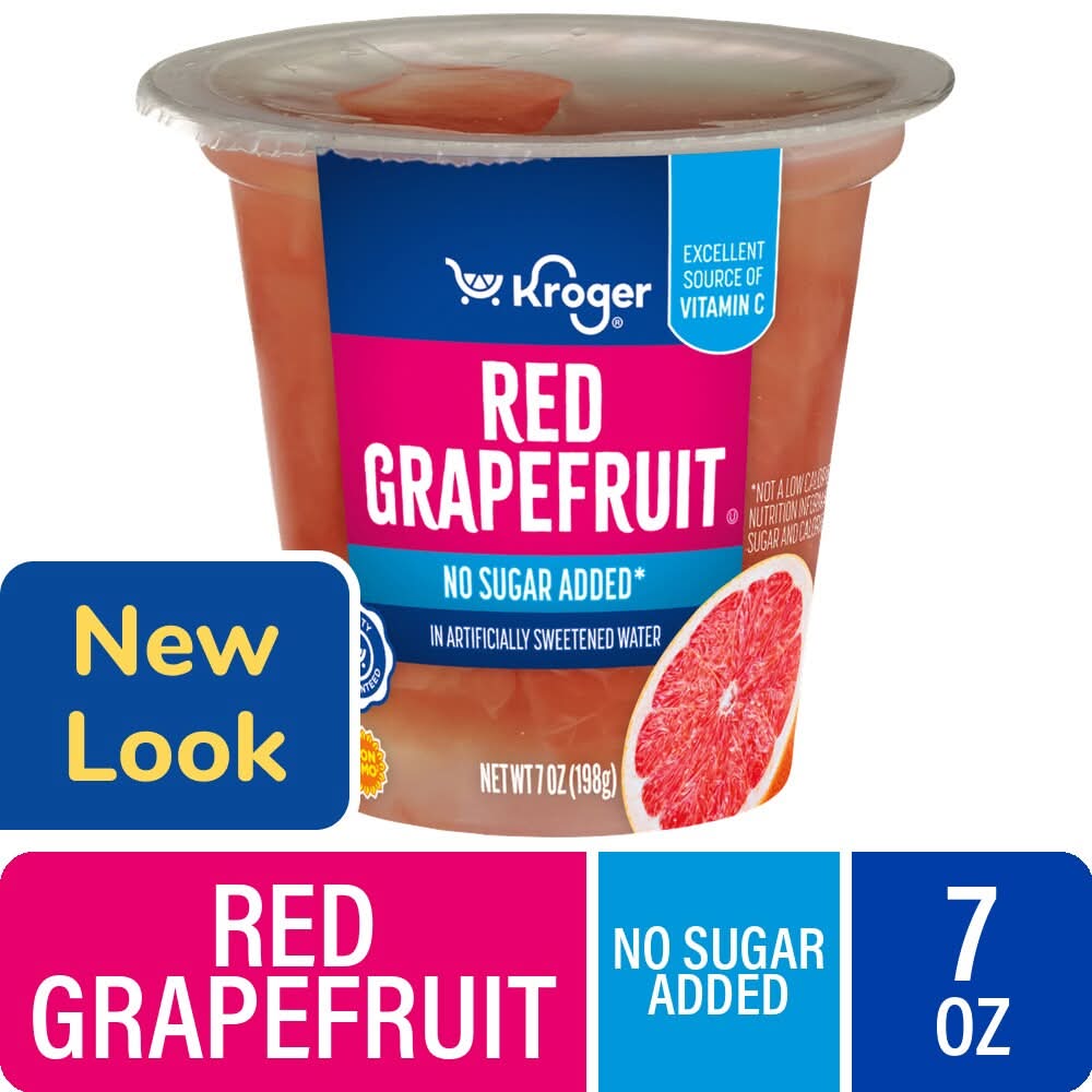 Kroger No Sugar Added Fruit Snack Cup, Red Grapefruit (7 oz)