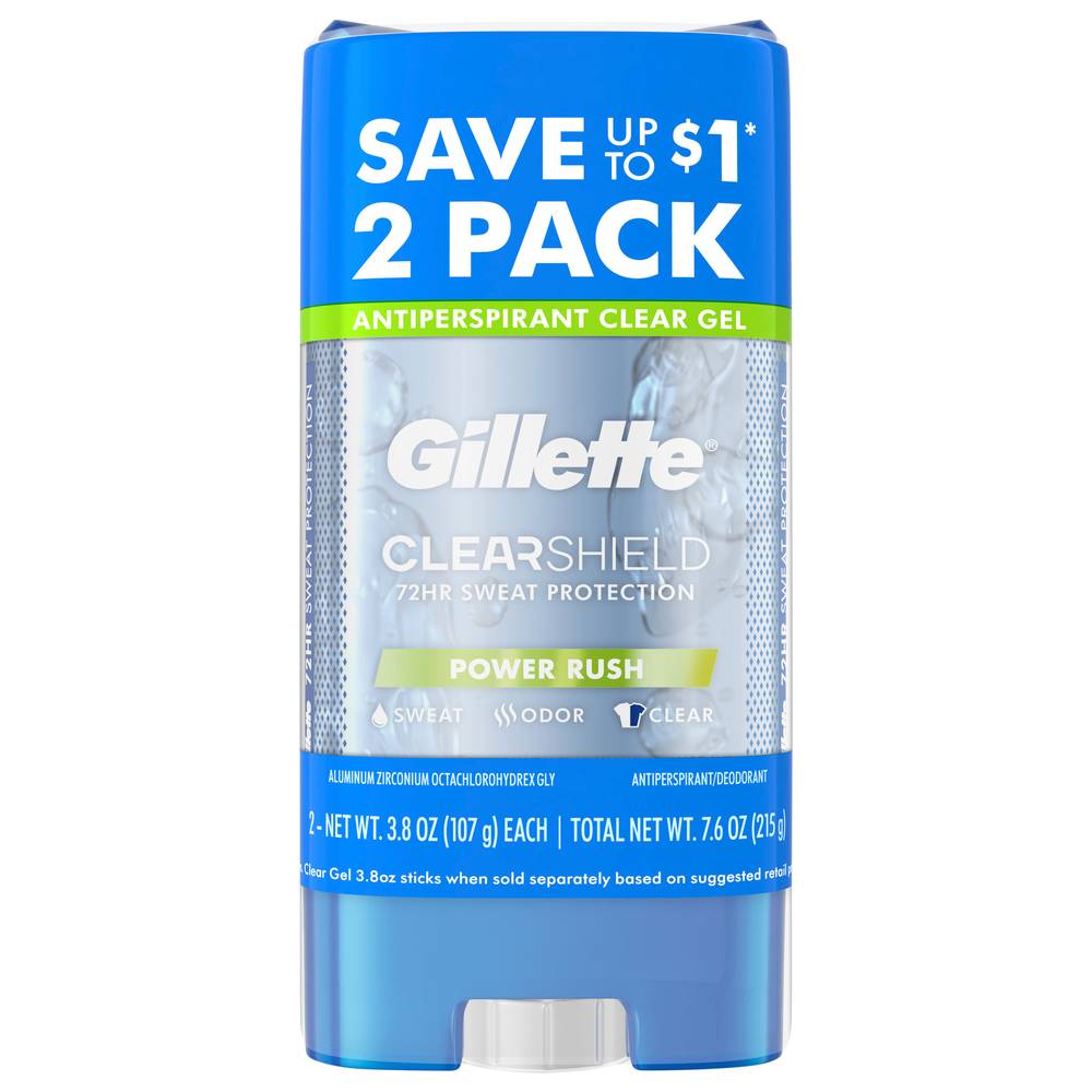 Gillette Power Rush Antiperspirant Protection (2 x 3.8 oz)