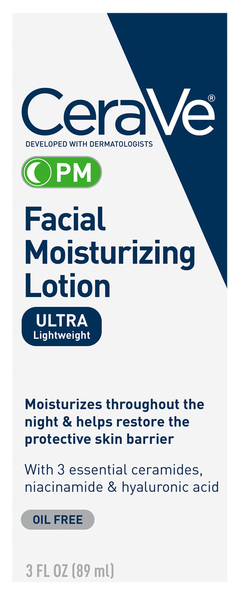 CeraVe Pm Oil Free Ultra Lightweight Facial Moisturizing Lotion (3 fl oz)