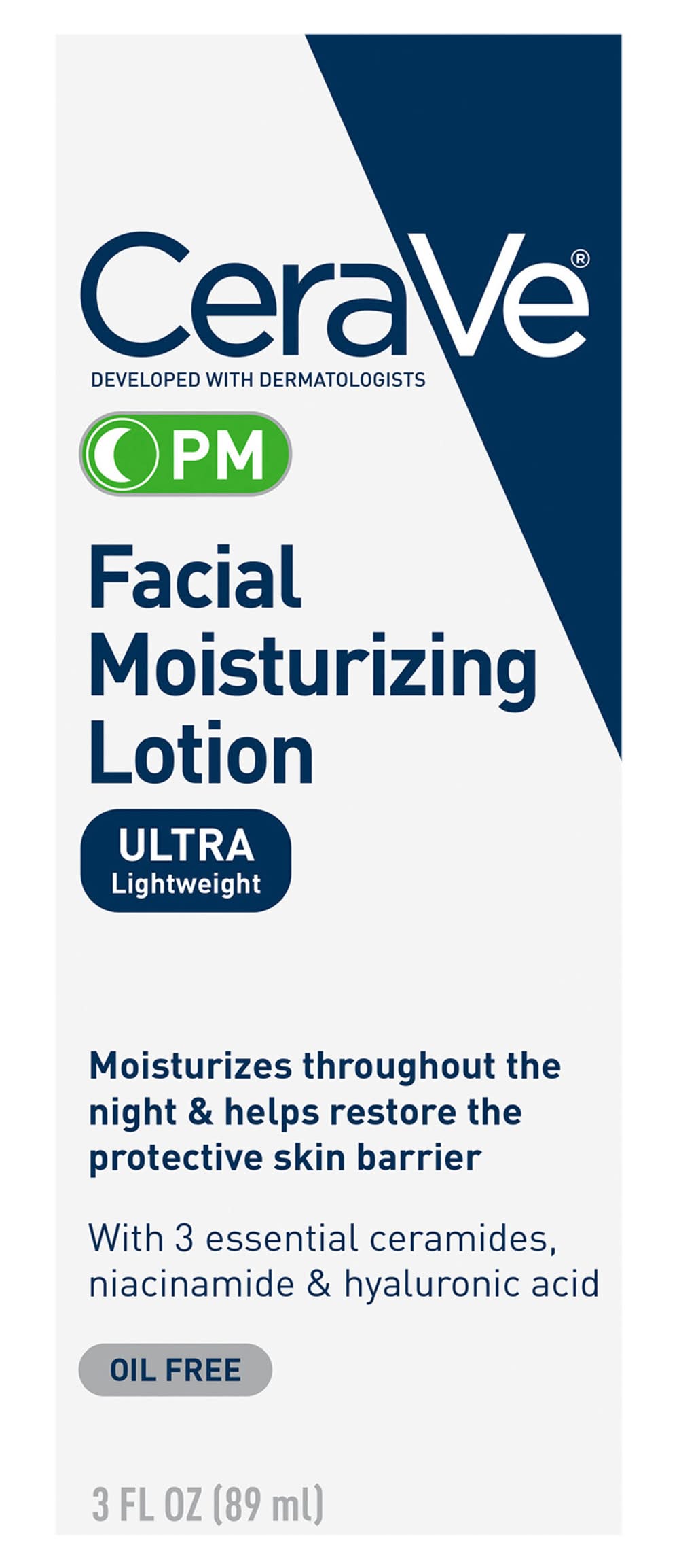 CeraVe Pm Oil Free Ultra Lightweight Facial Moisturizing Lotion (3 fl oz)