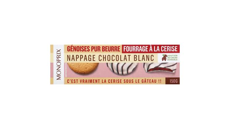 Monoprix - Génoises (cerise - chocolat blanc)
