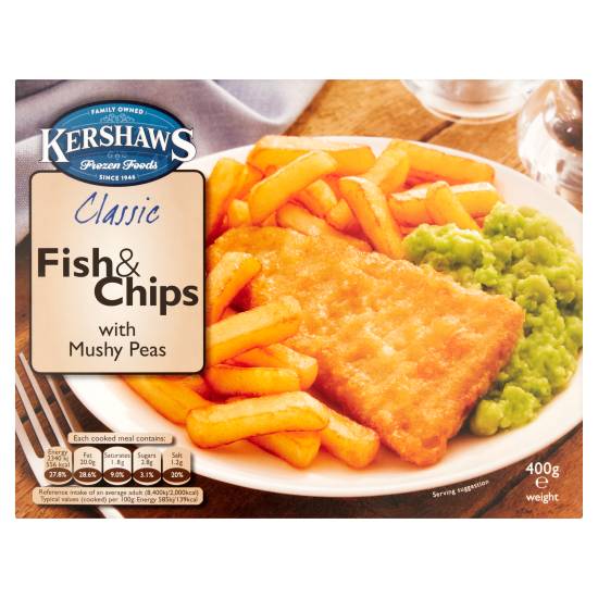 Kershaw Classic Fish & Chips With Mushy Peas (400g)