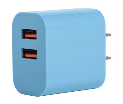 Blue 2-Port USB Wall Charger