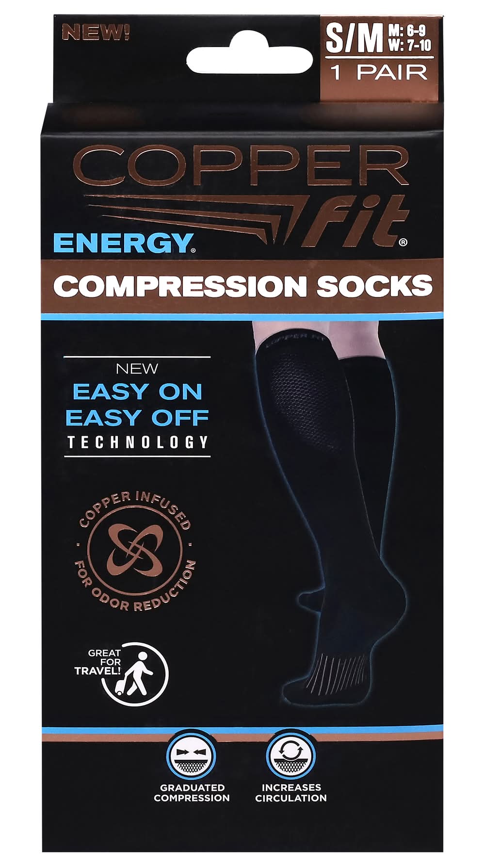 Copper Fit Energy S/M Compression Socks