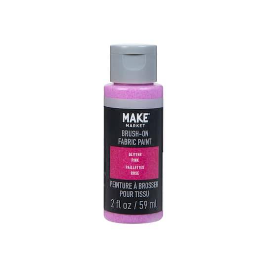 Make Market Glitter Brush-On Fabric Paint, Pink (2 fl oz)