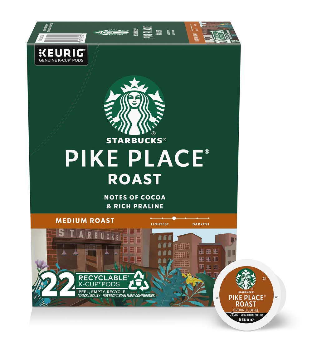 Starbucks Pike Place Cup Coffee, Medium Roast (0.44 oz, 22 ct)