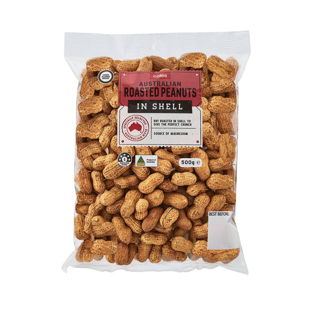 Coles Roasted Peanuts In Shell 500g