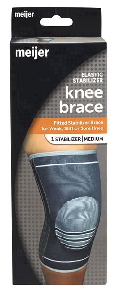 Meijer Knee Brace, Elastic Stabilizer Grey Two-Tone Medium
