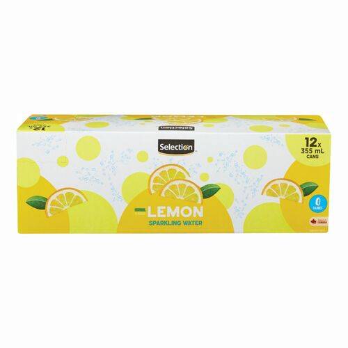Selection Lemon Sparkling Water (12ct, 355 ml)
