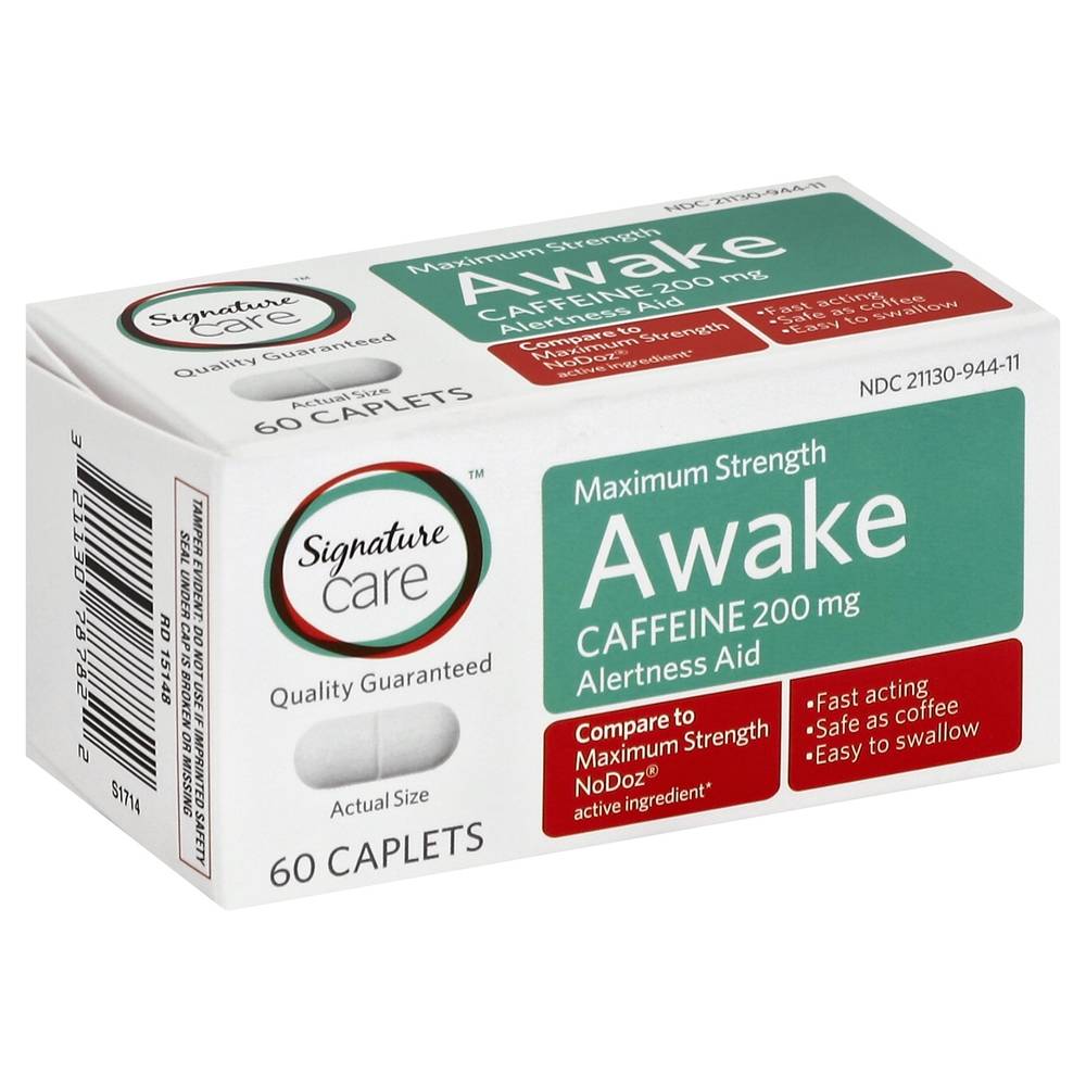 Signature Care Maximum Strength Awake Caplets