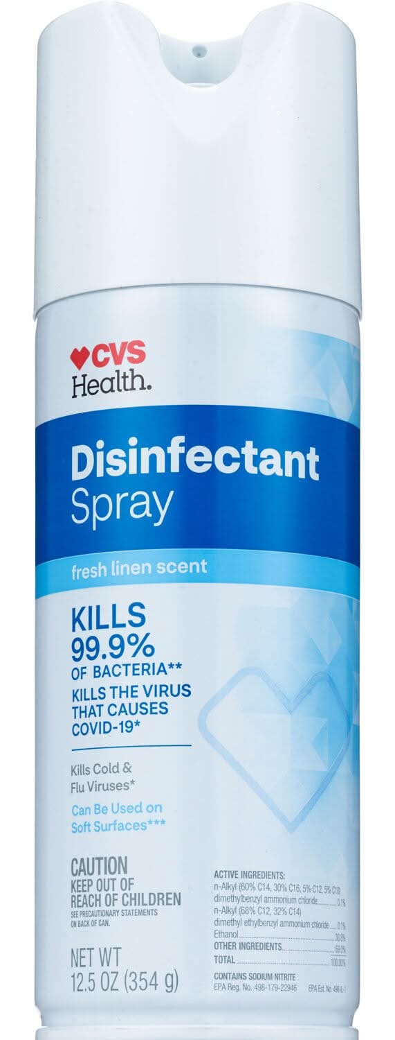 Cvs Antibacterial Disinfectant Spray, Fresh Linen Scent, 12.5 Oz