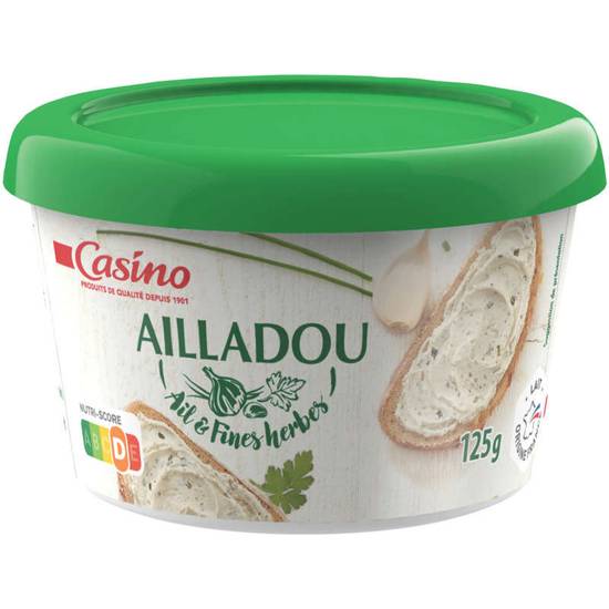 Casino ailladou fromage à tartiner ail et fines herbes 125 g