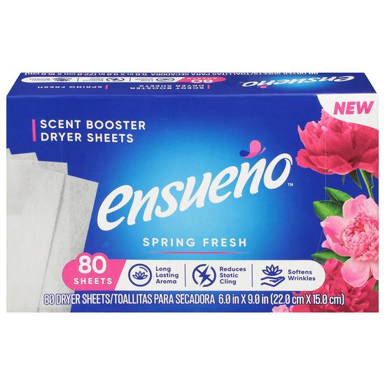 Ensueño Spring Fresh Scent Booster Dryer Sheets (80 ct)
