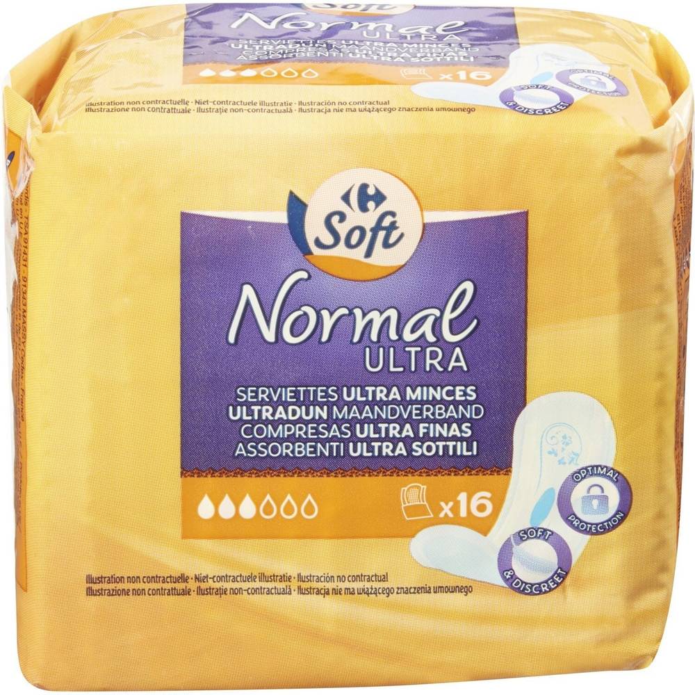 Carrefour Soft - -Normal ultra serviettes hygiéniques (female)
