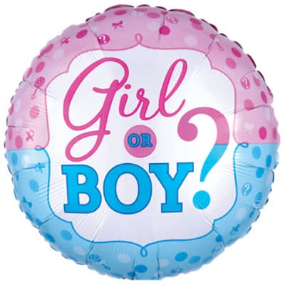 Balloon Mylar Stnd 18 In - Gender Reveal - Ea