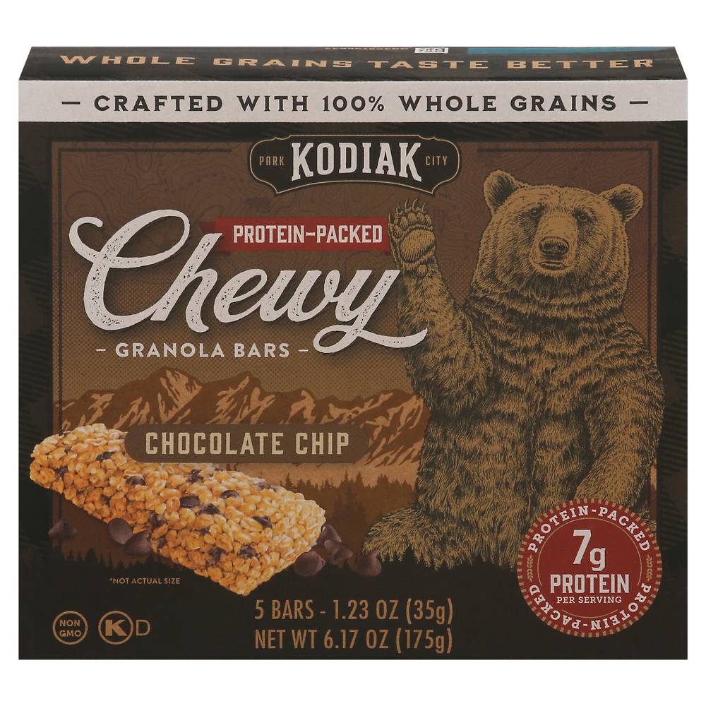 Kodiak Chewy Protein Packed Chocolate Chip Granola Bars (1.23 oz, 5 ct)