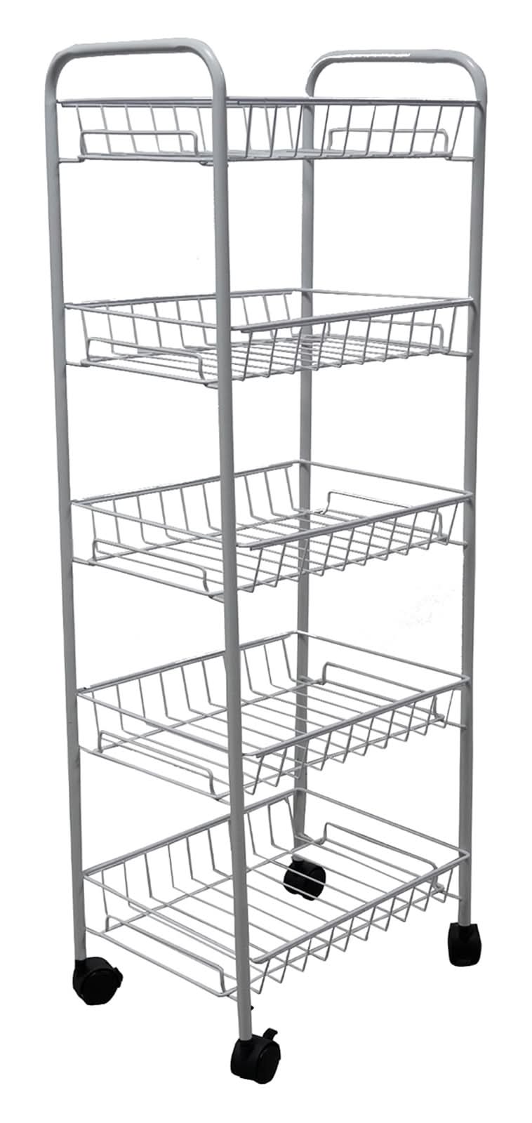 Carro organizador con ruedas 5 pisos metal