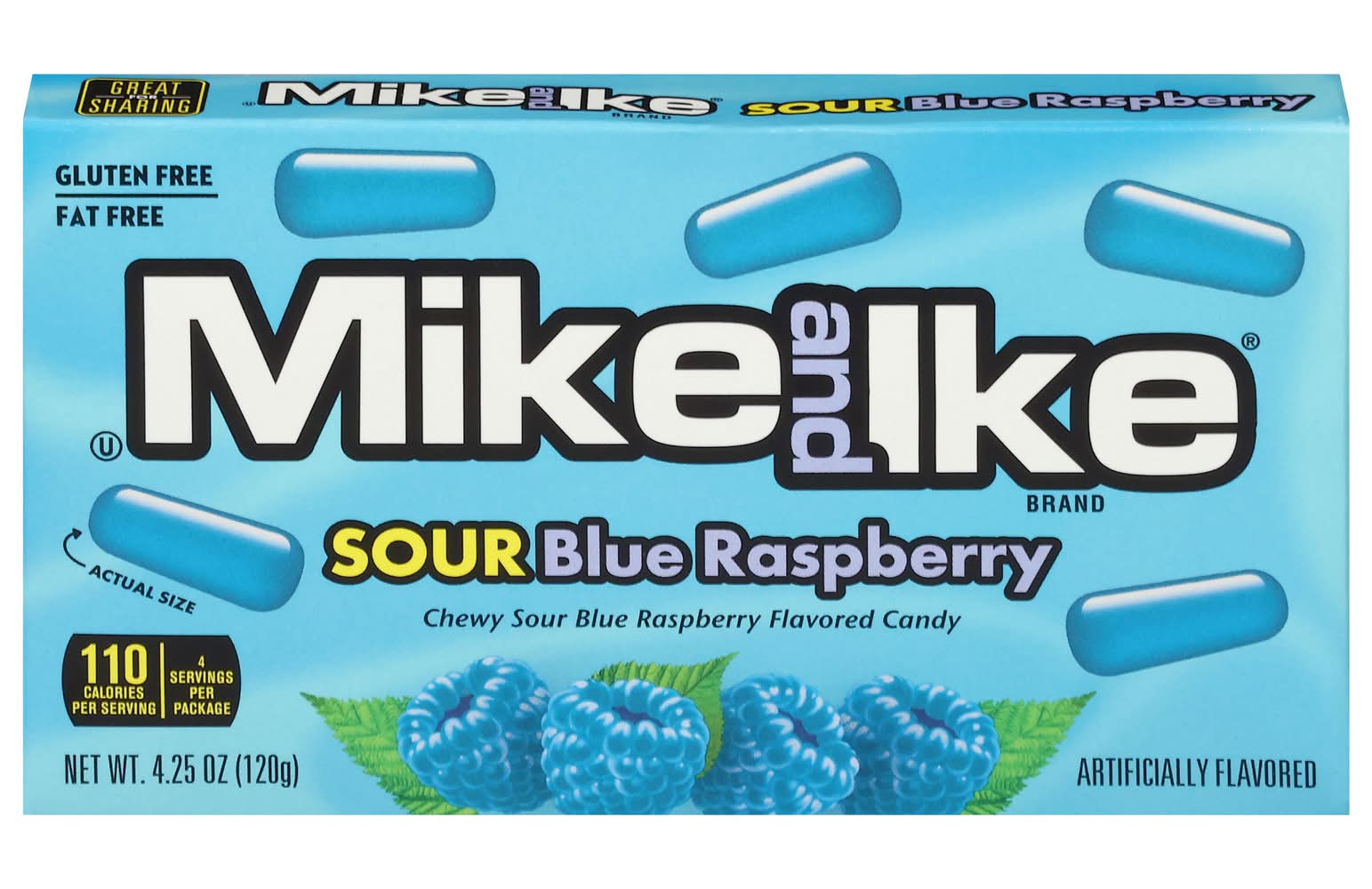 MIKE AND IKE Sour Chewy Candy, Blue Raspberry (4.25 oz)
