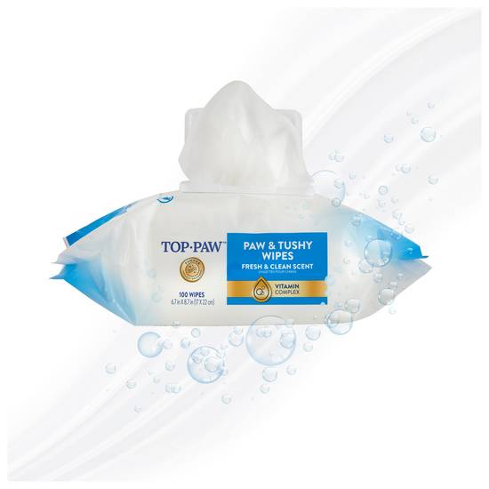 Top Paw® Paw & Tushy Fresh & Clean Scent Wipes (Size: 100 Count)