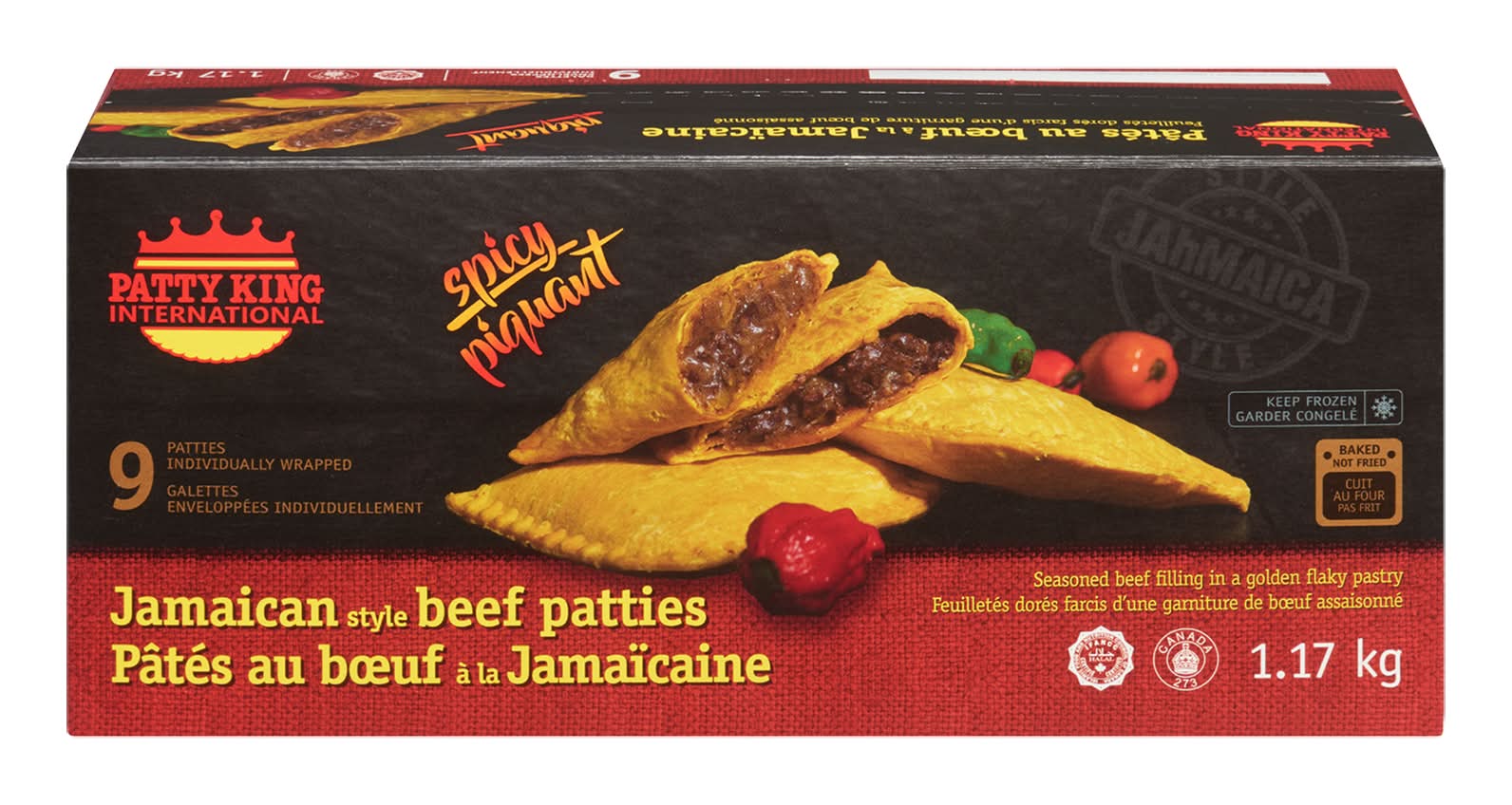 Patty King Spicy Hot Jamaican Beef Patties (1.17 kg, 9 ct)