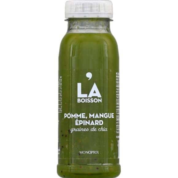 Monoprix Pomme, Mangue Epinard Graines De Chia - La Boisson La Bouteille De 250 Ml