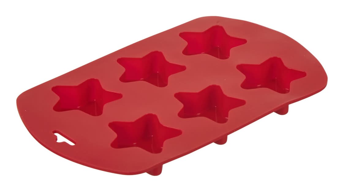 Signature Housewares Patriotic Star Shaped Ice Cube Tray, Red