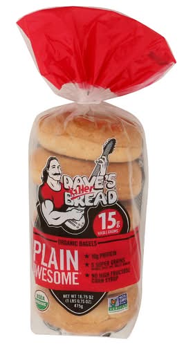 Dave's Killer Bread Organic Plain Awesome Bagels 5 Pack