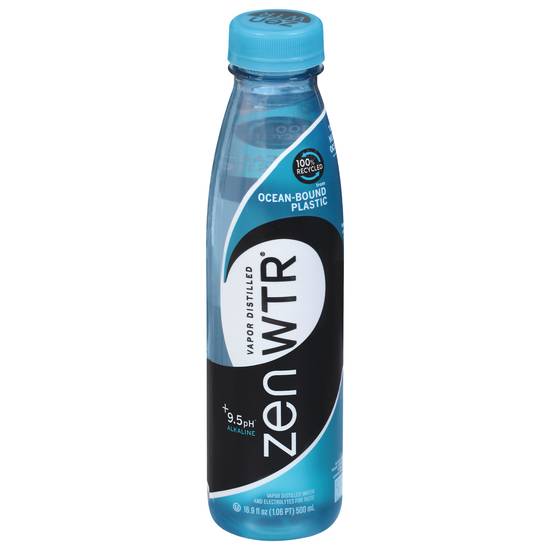 Zen Wtr Vapor Distilled Water With Electrolytes 9.5 Ph Alkaline (16.9 fl oz)
