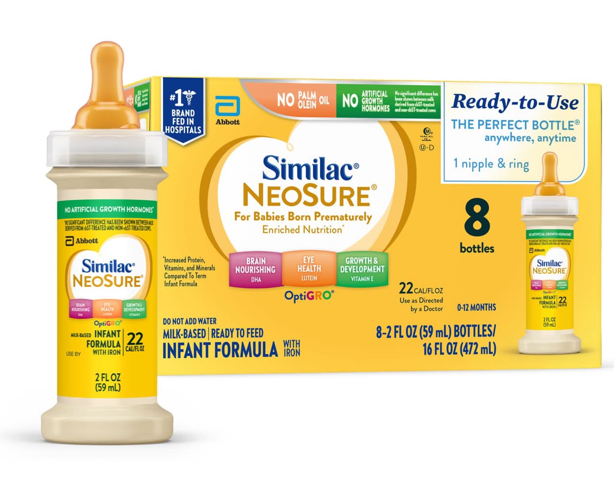 Similac Neosure Milk-Based Infant Formula, 0-12 Months (8 x 2 fl oz)