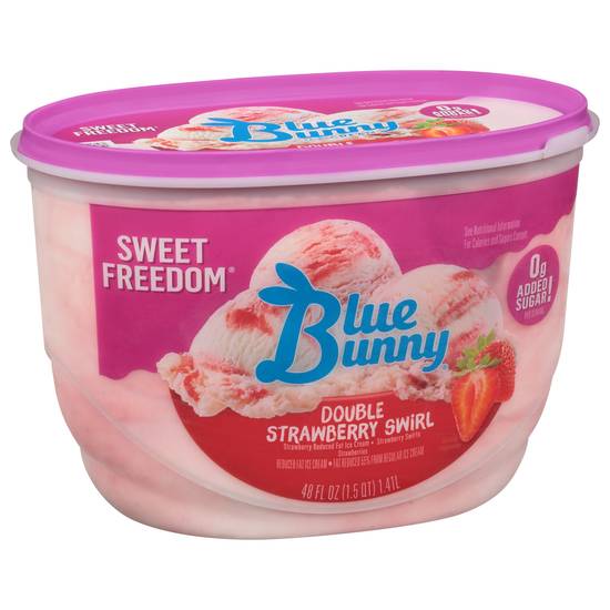 Blue Bunny Sweet Freedom Reduced Fat Double Strawberry Swirl Ice Cream