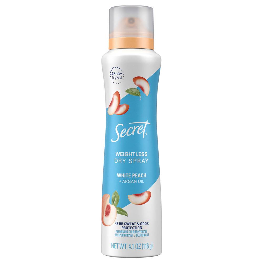 Secret White Peach + Argan Oil Dry Spray Antiperspirant (4.1 oz)