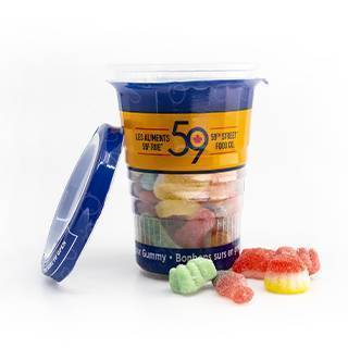 59E Rue Gobelet Bonbons Surs En Gelees 165G / 59Th Street Sour Gummy Candy Cup 165G
