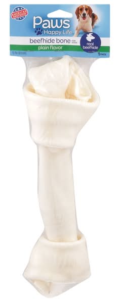 Paws Happy Life Beef Hide Bone, Plain