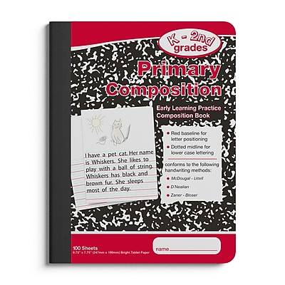 Staples Primary Ruled Composition Notebook (black-red)