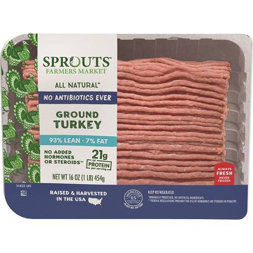 Sprouts All-Natural Ground Turkey 93% Lean