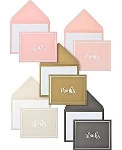 Gartner Studios Smooth Personal Thank You Notecards, Assorted Colors, 50/Pack (25098)