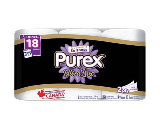 Purex Bath Tissue Ultra Luxe Triple 2 Ply (6 rolls)