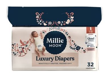 Millie Moon Luxury Disposable Diapers, Size 1 (32 ct)