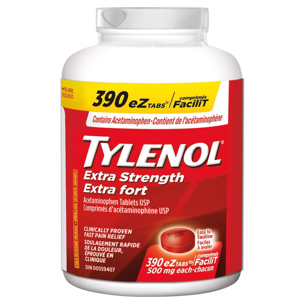 Tylenol Extra Strength 500Mg Eztabs - 390 Tablets