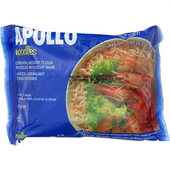 Nouilles instantanées saveur crevettes APOLLO - le sachet de 85 g
