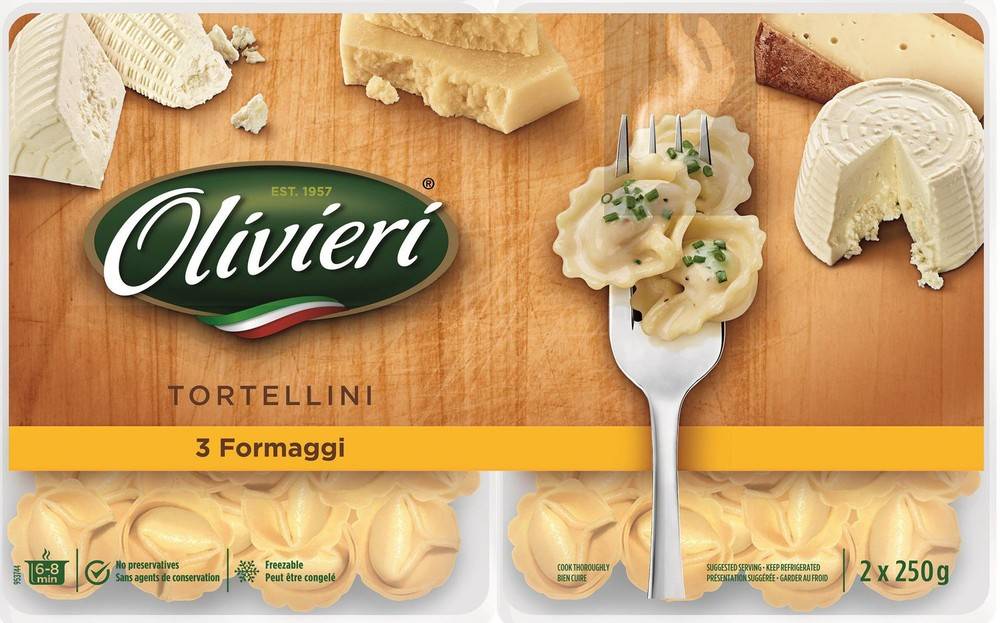 Olivieri Tortellini 3 Formaggi (500 g, 2 ct)