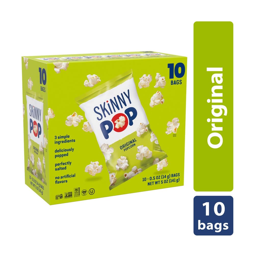 SkinnyPop Flavored Popcorn, Original (10 x 0.5 oz)