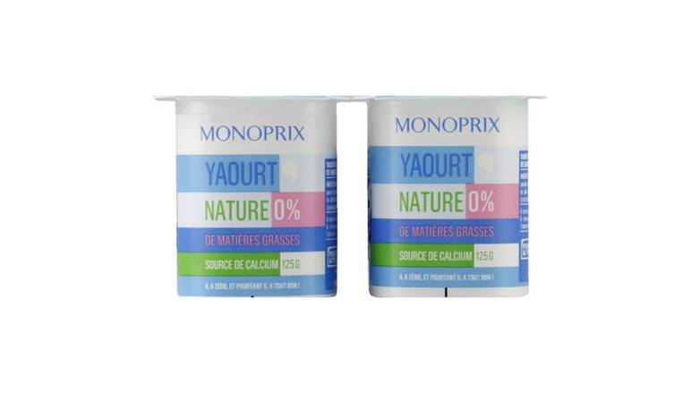 Monoprix Yaourt nature 0% Les 4 pots de 125 g