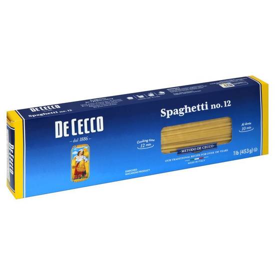 Spaghetti Pasta No. 12 De Cecco 1 lb