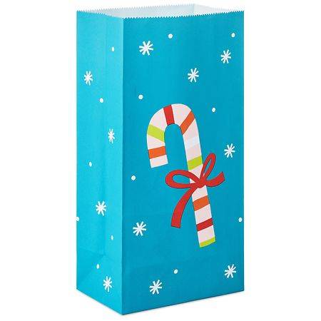 Inspirations from Hallmark Christmas Colorful Candy Cane Goodie Bag, Blue